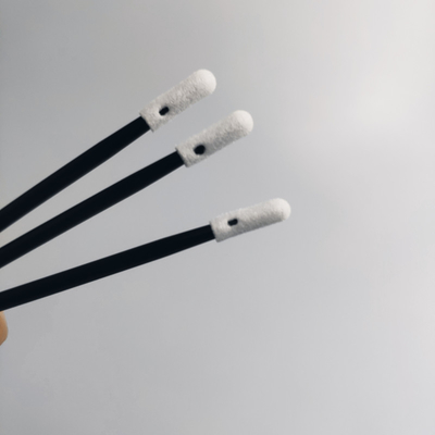 cotonete principal da espuma da sala de limpeza da esponja pequena sem fiapos de 3.2mm com punho preto
