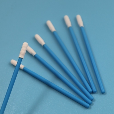 Cotonete azul do poliéster da sala de limpeza da limpeza de precisão do punho TX743 sem fiapos