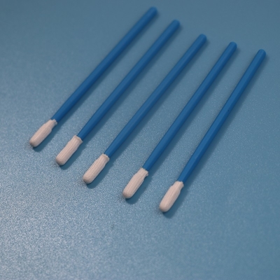 Cotonete azul do poliéster da sala de limpeza da limpeza de precisão do punho TX743 sem fiapos