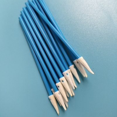 Esfregaço de espuma pontiaguda livre de lantejoula com alça verde / vermelha para limpeza de Qtips eletrônicos