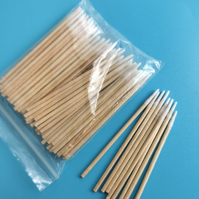 Bastão de madeira descartável Micro Qtips pontiagudos Swab de algodão para tatuagem