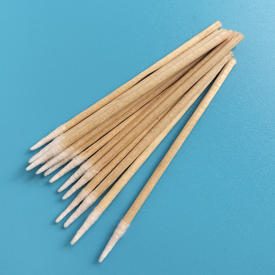 Bastão de madeira descartável Micro Qtips pontiagudos Swab de algodão para tatuagem