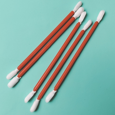 Esfregão de sala limpa de fibra microfibra de ponta dupla, livre de poeira, vermelho, de fita de PP, para limpeza de fábrica