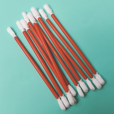Esfregão de sala limpa de fibra microfibra de ponta dupla, livre de poeira, vermelho, de fita de PP, para limpeza de fábrica