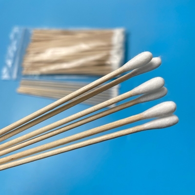 Esfregões de algodão de madeira de 150 mm de comprimento Esfregões de recolha de amostras