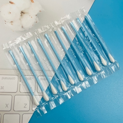 Swabs de algodão de salão profissional envoltos individualmente em pontas redondas / pontiagudas para uso de extensões de laço no spa