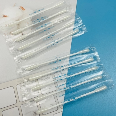 Swabs de algodão de salão profissional envoltos individualmente em pontas redondas / pontiagudas para uso de extensões de laço no spa