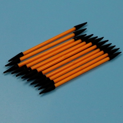 TX750 Lint Free Orange Handle Mini Pointed Sponge Stick Double Ended Small Cleanroom Foam Swab para limpeza detalhada