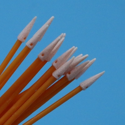 TX750 Swab de mini-esponja de ponta dupla comprimida de sala limpa pequena com espuma detalhada com bastão laranja