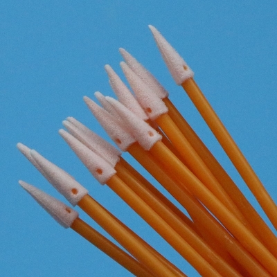 TX750 Swab de mini-esponja de ponta dupla comprimida de sala limpa pequena com espuma detalhada com bastão laranja