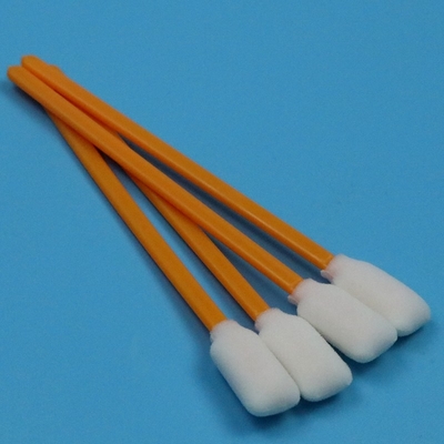5" Lint Free Rectangular Foam Swab Orange Stick Inkjet Printer Limpeza de espuma Swab para sala limpa