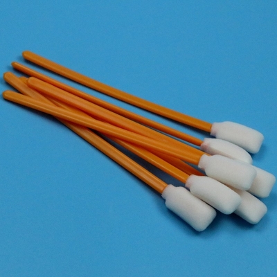 5" Lint Free Rectangular Foam Swab Orange Stick Inkjet Printer Limpeza de espuma Swab para sala limpa