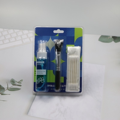 Kit de limpeza de computador de algodão com líquido