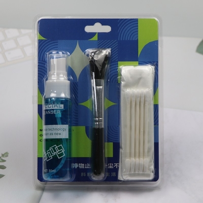 Kit de limpeza de computador de algodão com líquido