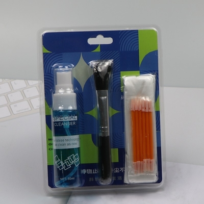 Kit de limpeza de computador de algodão com líquido