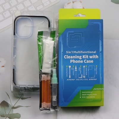 5 em 1 Limpeza de telefone Kit de limpeza de tela de espuma pequena Kit de limpeza de telefone com caixa de telefone