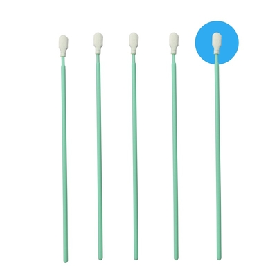 TX761 Lint Free Green Stick Optical Cleaning Polyester Swab ESD Swab de sala limpa