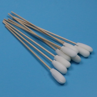 TX720 Aplicador de cotonete com haste de madeira biodegradável, cobertura de espuma médica e ponta de algodão