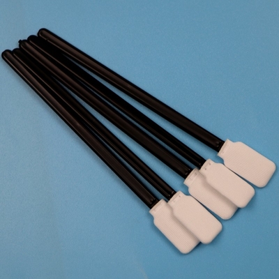 Lint Free Black Handle Flat Square Cleanroom Swab Limpeza de carro Swab de poliéster Para manutenção de impressora