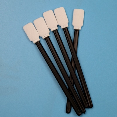 Lint Free Black Handle Flat Square Cleanroom Swab Limpeza de carro Swab de poliéster Para manutenção de impressora