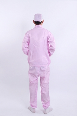 Colar anti-estático com entalhe separa calças de cima Sala limpa aprovada para ambientes controlados em branco / azul / rosa / preto