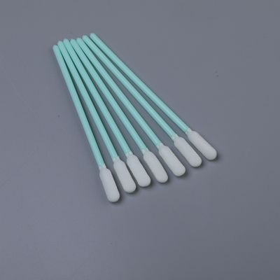 Cotonete redondo da limpeza da ponta da espuma de 6mm com punho verde resistente sem fiapos aplicador da limpeza da precisão comprimento 100mm