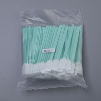 Swab de limpeza de poliéster de camada dupla cabeça rectangular plana 15mm Lint livre Swab de limpeza de eletrônicos 125mm 100pcs