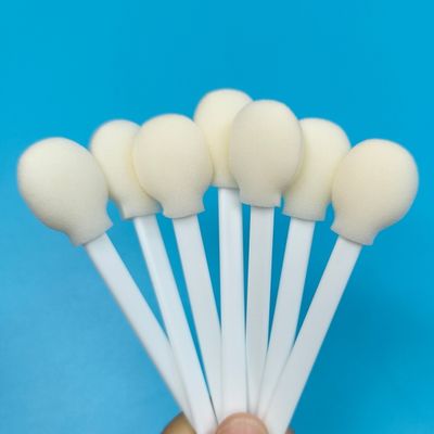 Disposable White PP Stick Circular Sponge Stick Medical Round Foam Swab Applicator with Total Length 108mm