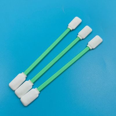 TX714 Lint Free Flat Square ESD Swab de poliéster de limpeza de superfície de sala limpa Swab com cabeças duplas