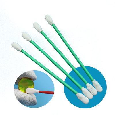 Lint Free Paddle Head ESD Cleanroom Swab Optical Cleaning Swab de poliéster com cabeças duplas