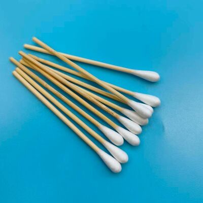 8cm Biodegradable Bamboo Stick Round Cotton Bud Sterile Qtips Healthcare Cotton Swab Applicator