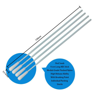 Swab de amostragem de nylon descartável ABS Stick Flocked Swab oral Swab estéril de recolha de amostras Swab com embalagem individual