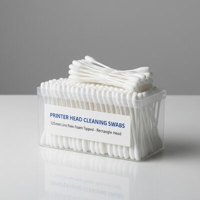 125mm Lint Free Foam Tipped Swabs para limpeza de cabeça de impressora Bastões de limpeza de cabeça retangular