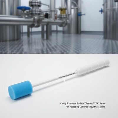 Cavity & Internal Surface Cleaner: TX740 Series with 163mm Handle Sponge Stick for Accessing Confined Industrial Spaces