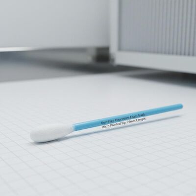 Swab de espuma livre de poeira de sala limpa com ponta micro ponta para limpeza eletrônica 76 mm de comprimento