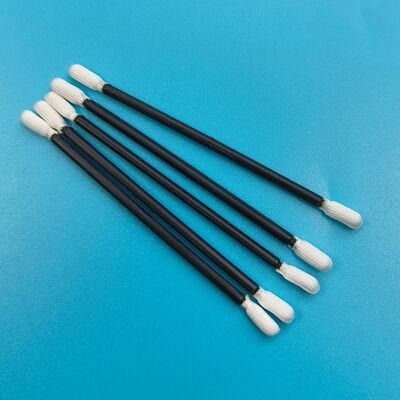 768 Lint Free Black Handle Twisted Head Swab de poliéster Limpeza de precisão Swab detalhado para sala limpa