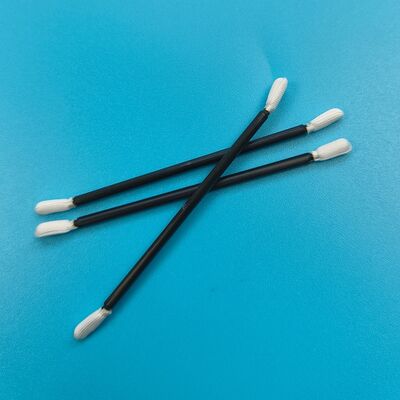 768 Lint Free Black Handle Twisted Head Swab de poliéster Limpeza de precisão Swab detalhado para sala limpa