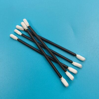 768 Lint Free Black Handle Twisted Head Swab de poliéster Limpeza de precisão Swab detalhado para sala limpa