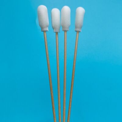720 vara de madeira biodegradável espuma capa algodão sala limpa cotonete aplicador de espuma com vara de madeira