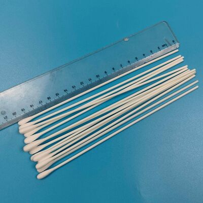 Cotonete de algodão resistente a produtos químicos em bastão PP extra longo descartável de 20 cm Qtips para laboratório