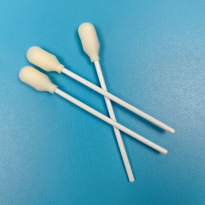 Cobertura de espuma de bastão de papelão branco descartável Espuma de espuma de bastão de algodão para testes médicos