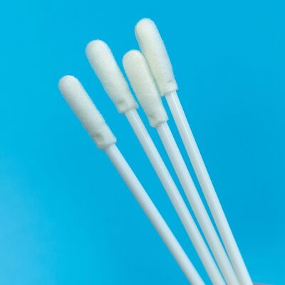 8cm Disponível Branco PP Bastão de espuma estéril Swab VTM Kit Flu Test Swab Oral Ambiental Testing Swab Sampling Swab