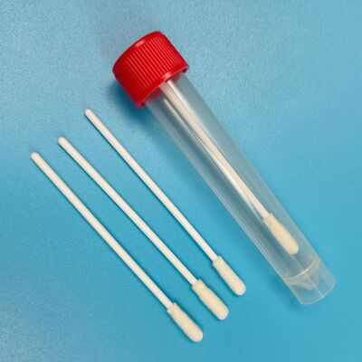 8cm Disponível Branco PP Bastão de espuma estéril Swab VTM Kit Flu Test Swab Oral Ambiental Testing Swab Sampling Swab