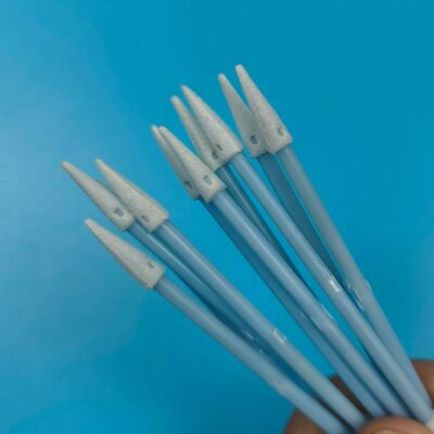 Mini cotonete de esponja sem fiapos, cabo azul de 3.6mm para limpeza de carro, cotonete de espuma esd para limpeza de precisão para sala limpa
