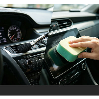 Kit de cotonete de espuma de limpeza de precisão portátil detalhando kit de cotonete kit de limpeza de carro com escova de esponja