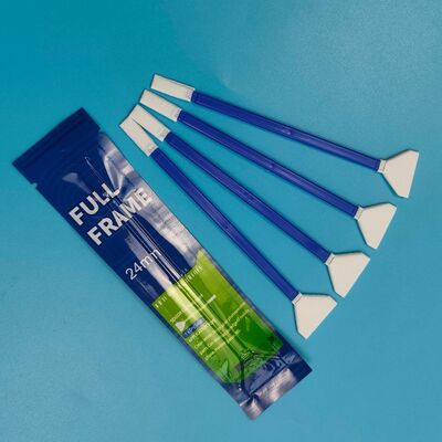 Swab de microfibra em forma de V de 24 mm envolto individual Swab de limpeza de câmera de ponta dupla Swab de quadro completo Sensor Swab Swab detalhado