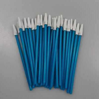 Cotonete sem fiapos com alça azul Mini cotonete pontiagudo de poliéster para limpeza de precisão para sala limpa
