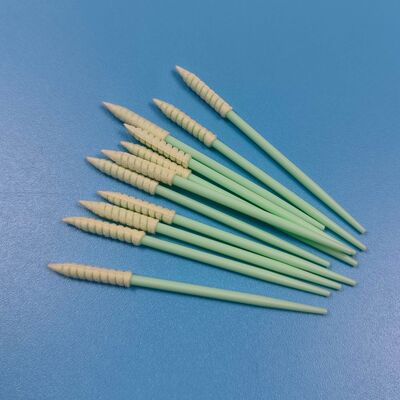 752 verde pp vara cotonete sem fiapos mini espiral pontiaguda esponja detalhando cotonete de espuma de limpeza de precisão para sala limpa