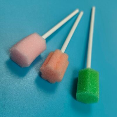 Swab de Limpeza Bucal com Haste de PP Branco Embalado Individualmente, Higiene, Esponja de Cuidado Oral em Forma de Flor, Swab de Limpeza de Dentes