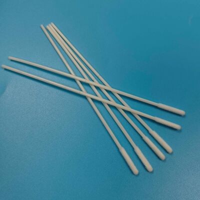 Swab nasal com haste forte de ABS embalado individualmente, estéril e com ponta de nylon flocada para coleta de amostras de gripe e boca